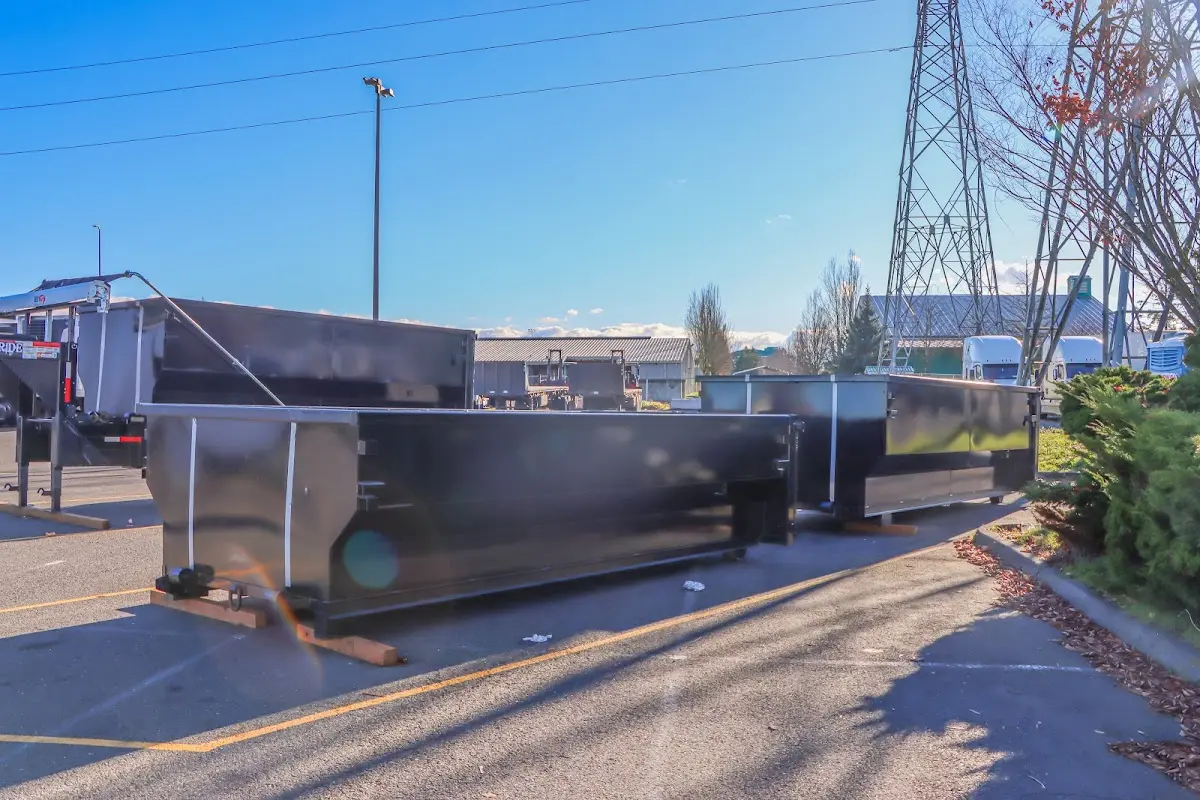 Roll-off dumpster ready for waste disposal at job site for Estate Cleanout Dumpster Rental in Collegedale